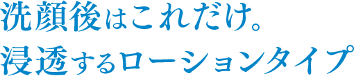 洗顔後はこれだけ。浸透するローションタイプ