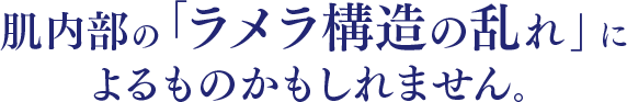 肌内部の「ラメラ構造の乱れ」によるものかもしれません。