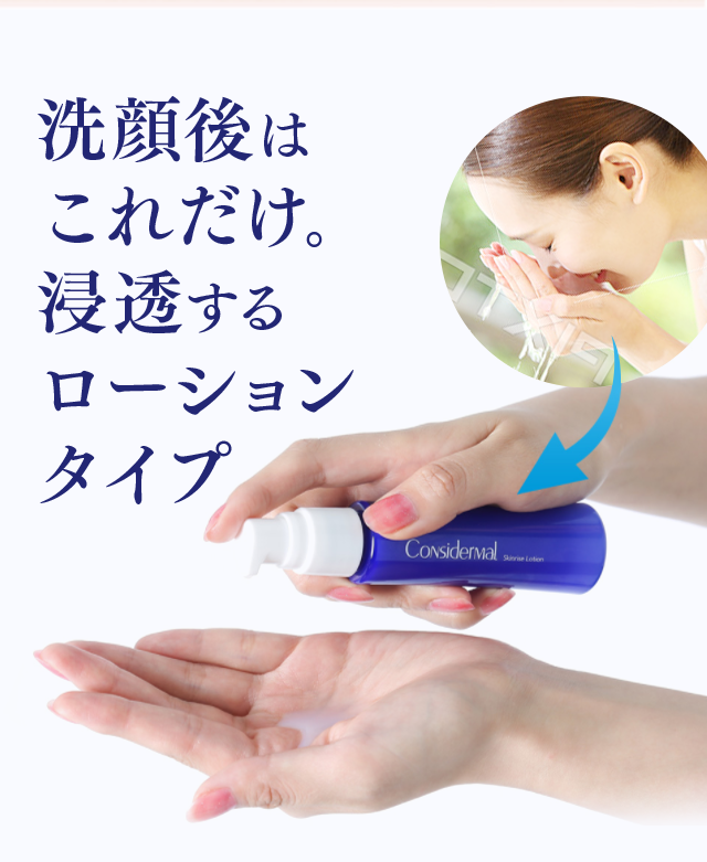 洗顔後はこれだけ。浸透するローションタイプ